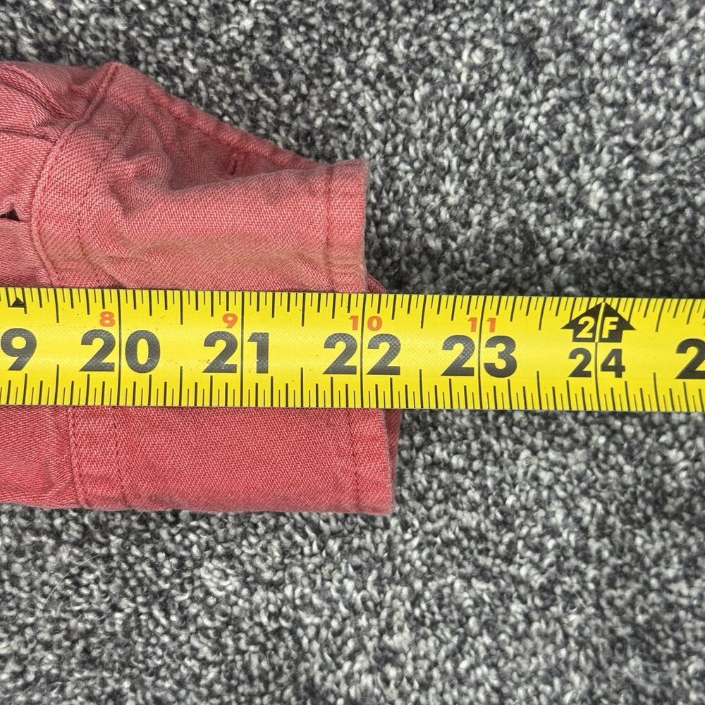 Vtg Ralph Lauren Shirt Womens 6 Red Denim Twill Button Down Made In Hong Kong - Picture 8 of 8